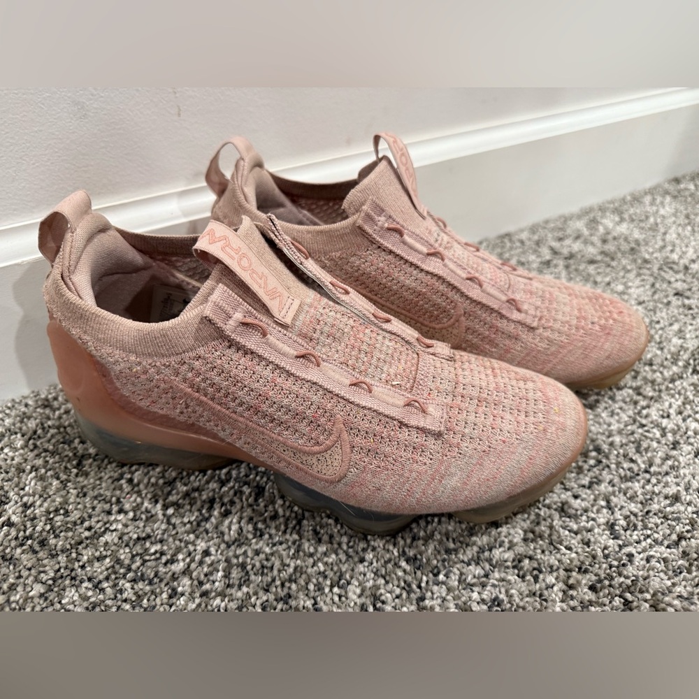 Nike Vapormax 2021 Flyknit pink oxford tennis shoes, women's size 8 READ - Picture 2 of 14